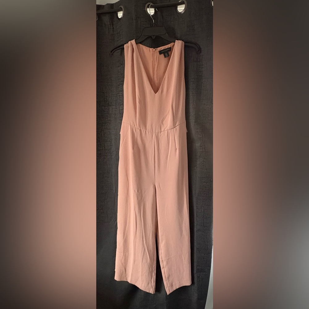 Tahari Blush Pink Sleeveless Wide-Leg Jumpsuit